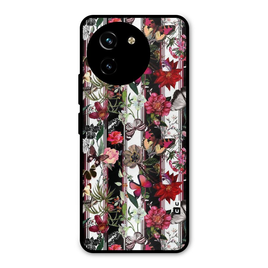 Butterfly Flowers Metal Back Case for Vivo T3x