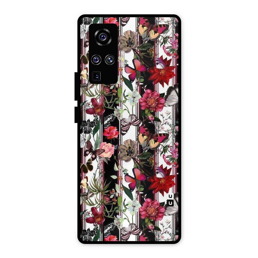 Butterfly Flowers Metal Back Case for Vivo X50 Pro