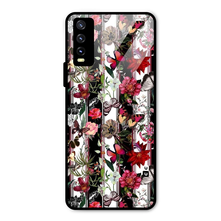 Butterfly Flowers Metal Back Case for Vivo Y20
