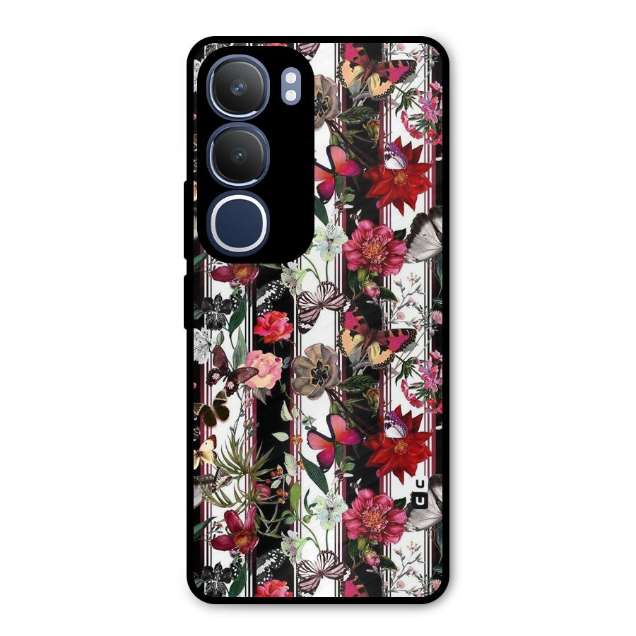 Butterfly Flowers Metal Back Case for Vivo Y29