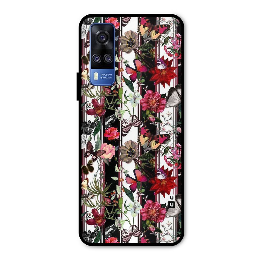 Butterfly Flowers Metal Back Case for Vivo Y51A
