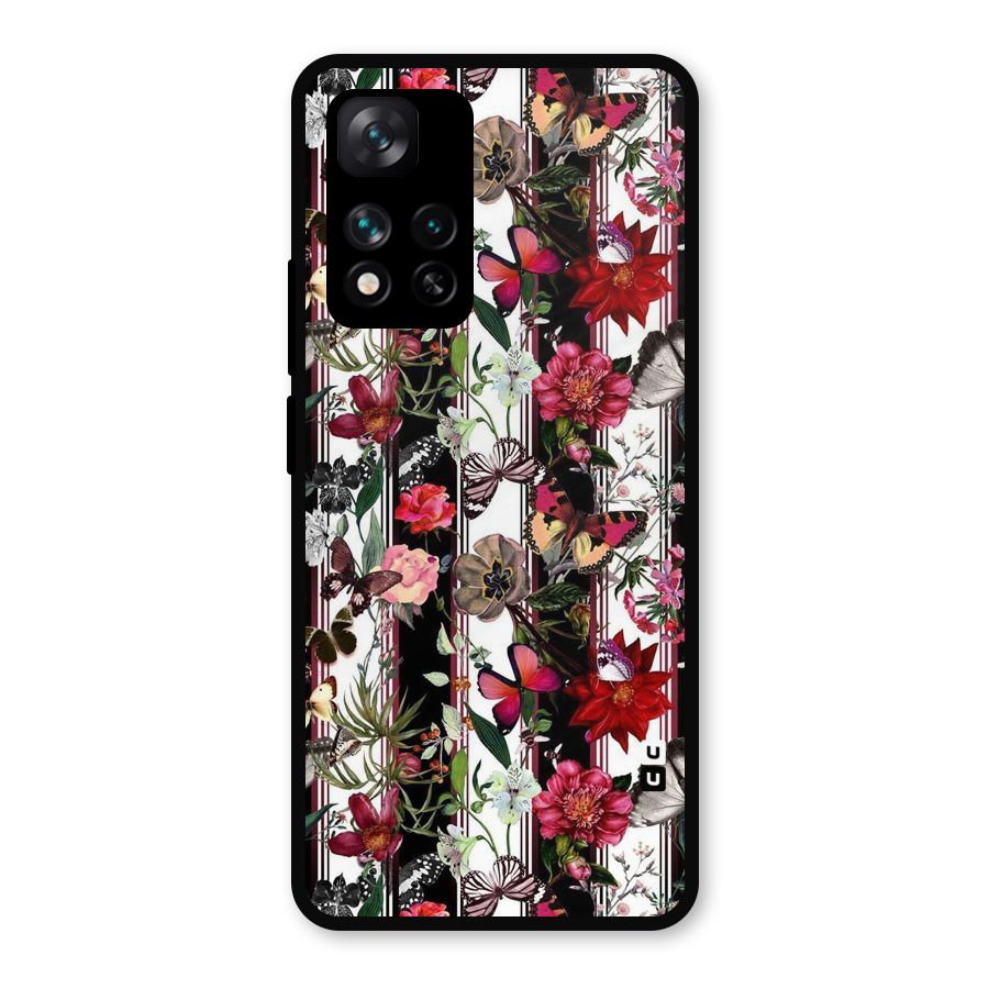 Butterfly Flowers Metal Back Case for Xiaomi 11i Hypercharge 5G