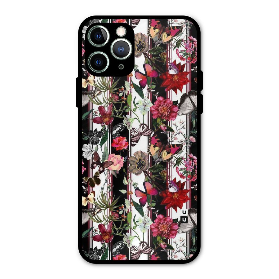 Butterfly Flowers Metal Back Case for iPhone 11 Pro Max