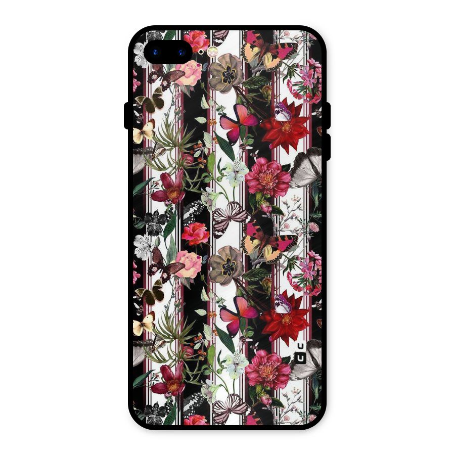 Butterfly Flowers Metal Back Case for iPhone 7 Plus