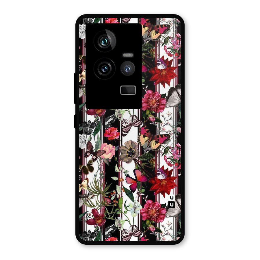 Butterfly Flowers Metal Back Case for iQOO 11 5G