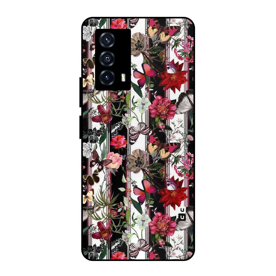 Butterfly Flowers Metal Back Case for iQOO Z5