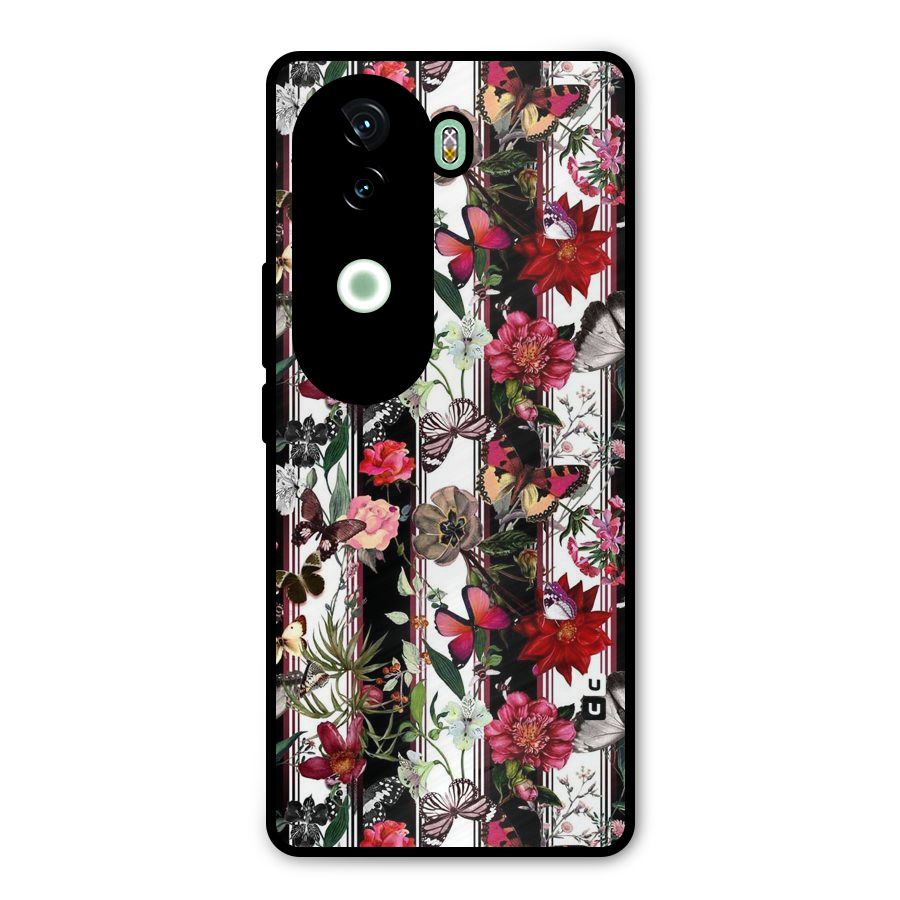 Butterfly Flowers Metal Back Case for iQOO Z9s