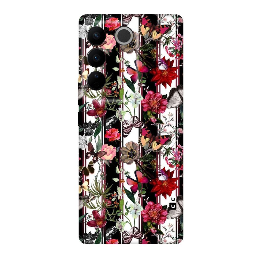 Butterfly Flowers Original Polycarbonate Back Case for Vivo V27