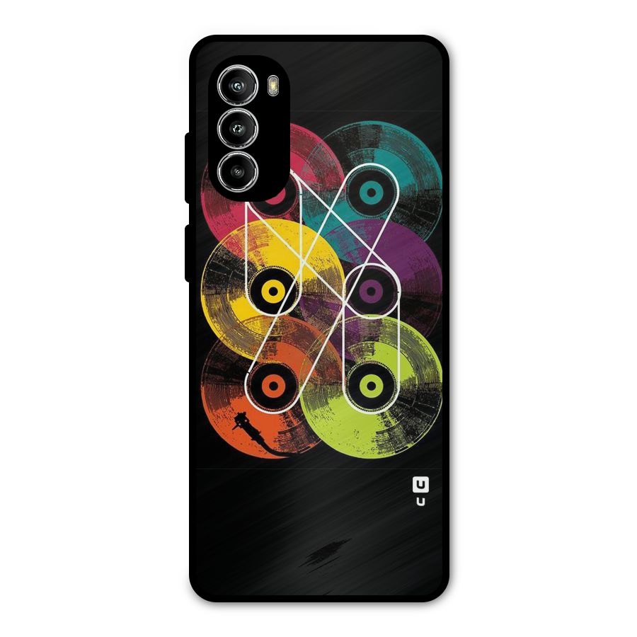 CD Tapes Metal Back Case for Moto G52