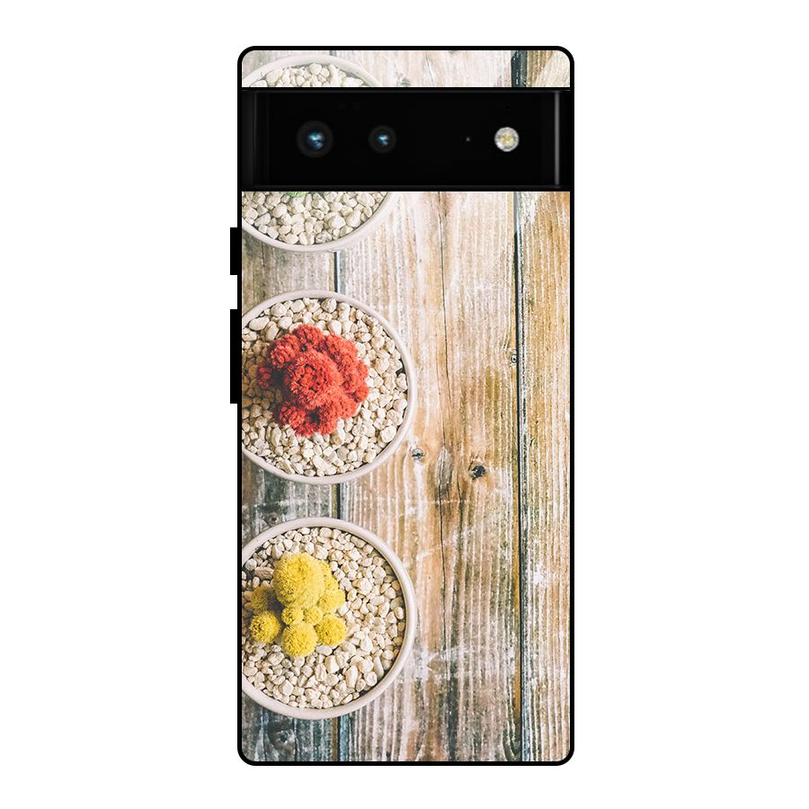 Cacti Decor Glass Back Case for Google Pixel 6