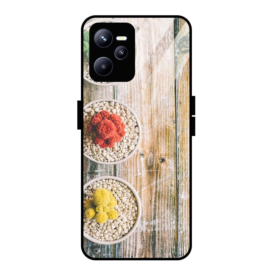 Cacti Decor Glass Back Case for Realme C35