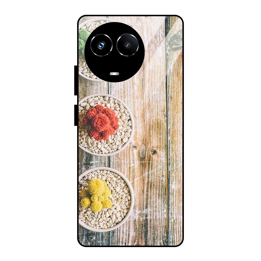 Cacti Decor Glass Back Case for Realme Narzo 60X