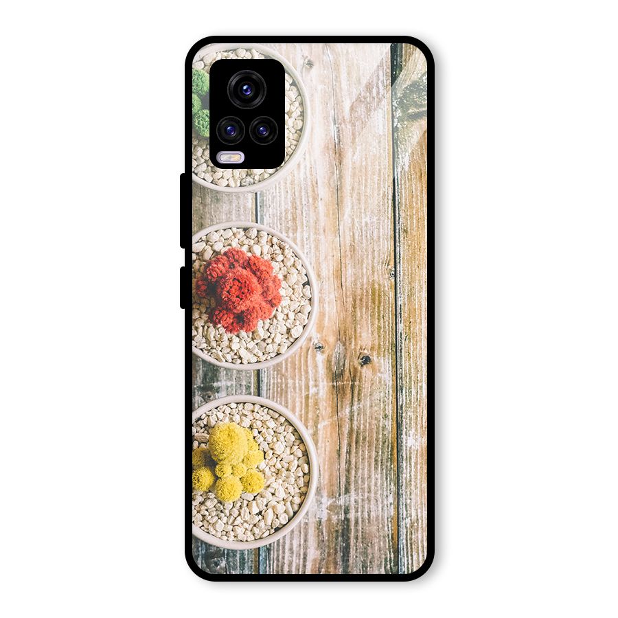 Cacti Decor Glass Back Case for Vivo V20 2021