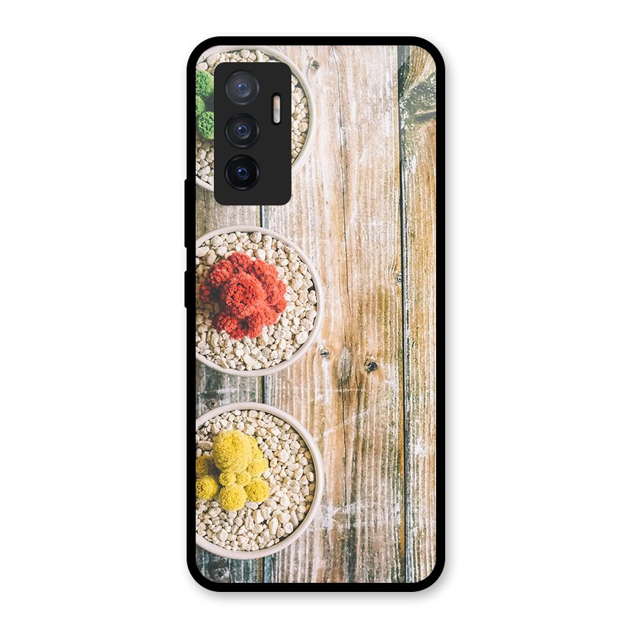Cacti Decor Glass Back Case for Vivo V23e