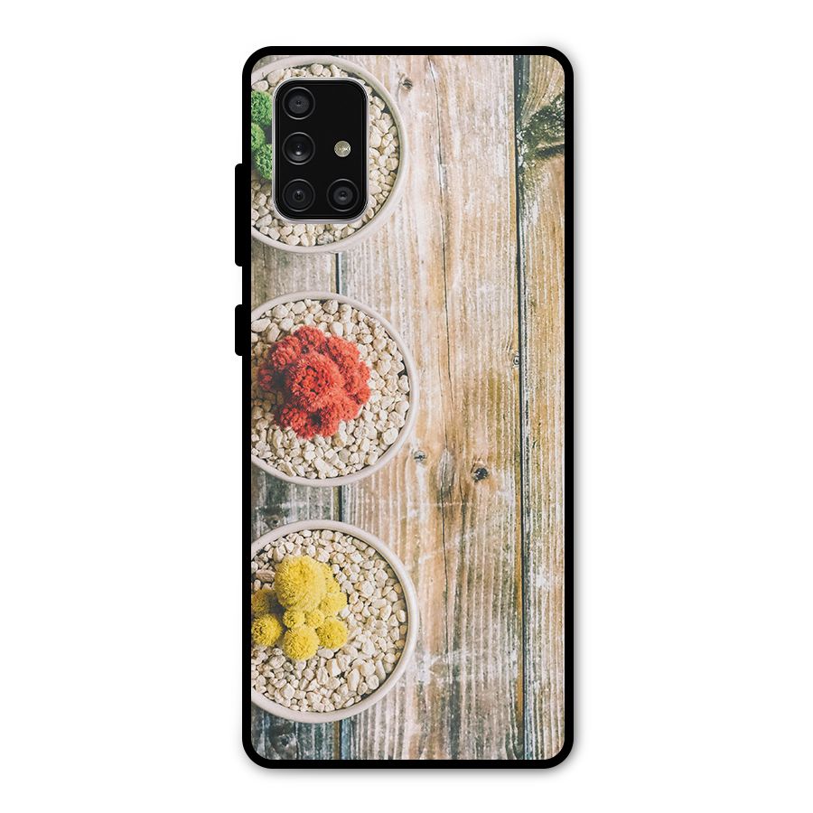 Cacti Decor Metal Back Case for Galaxy A71