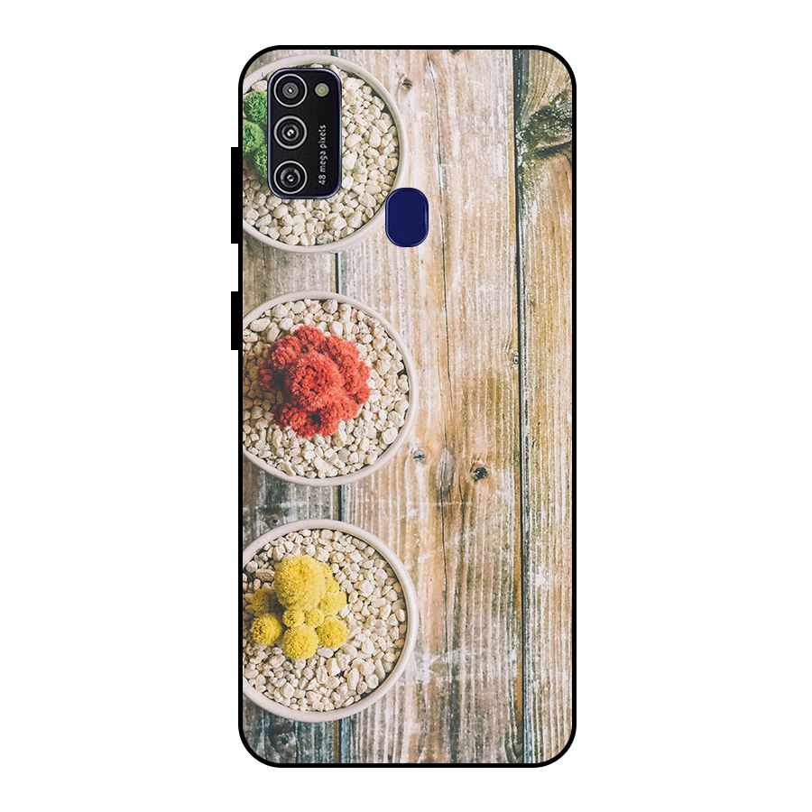 Cacti Decor Metal Back Case for Galaxy M21