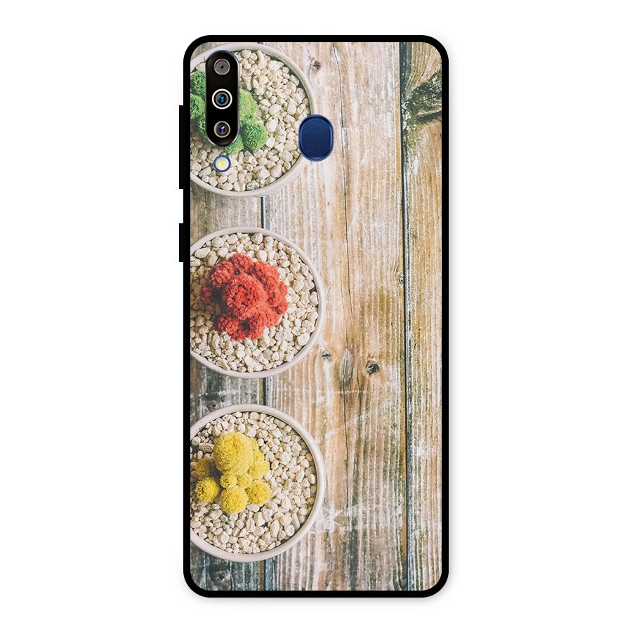 Cacti Decor Metal Back Case for Galaxy M30