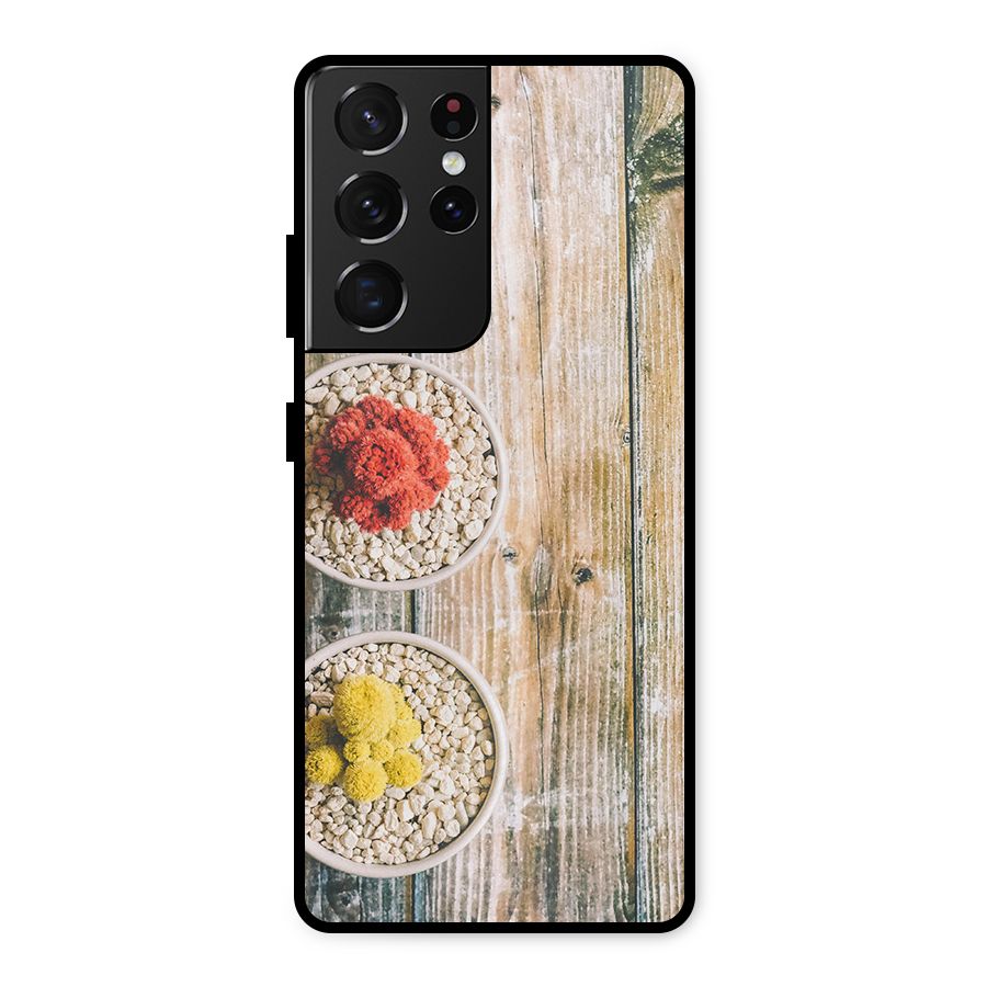 Cacti Decor Metal Back Case for Galaxy S21 Ultra 5G