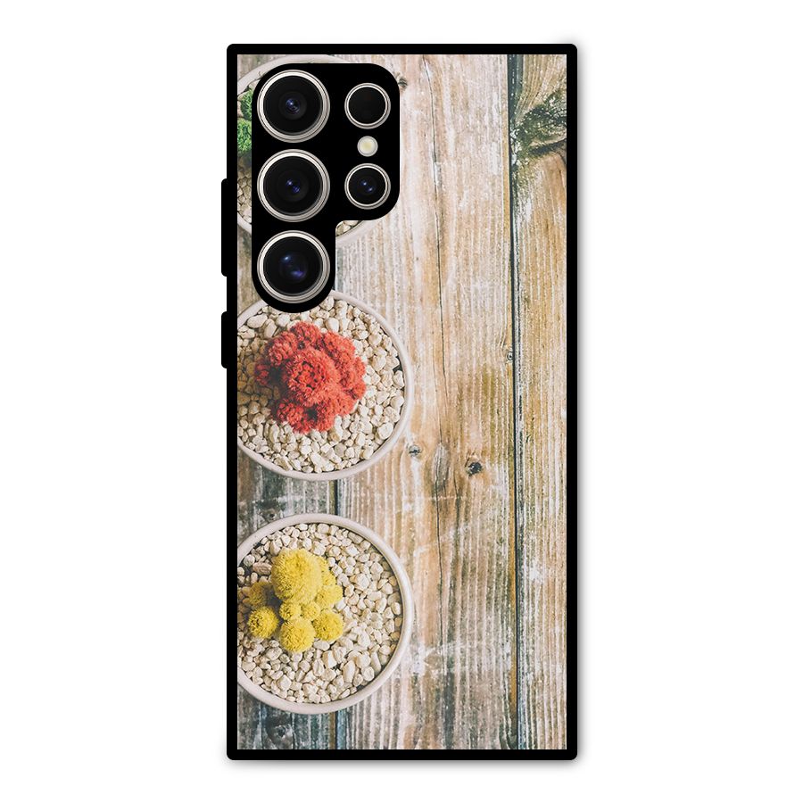Cacti Decor Metal Back Case for Galaxy S24 Ultra