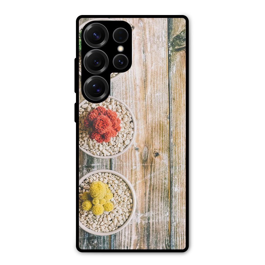 Cacti Decor Metal Back Case for Galaxy S25 Ultra