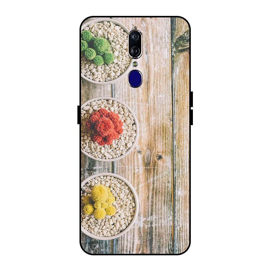 Cacti Decor Metal Back Case for Oppo F11