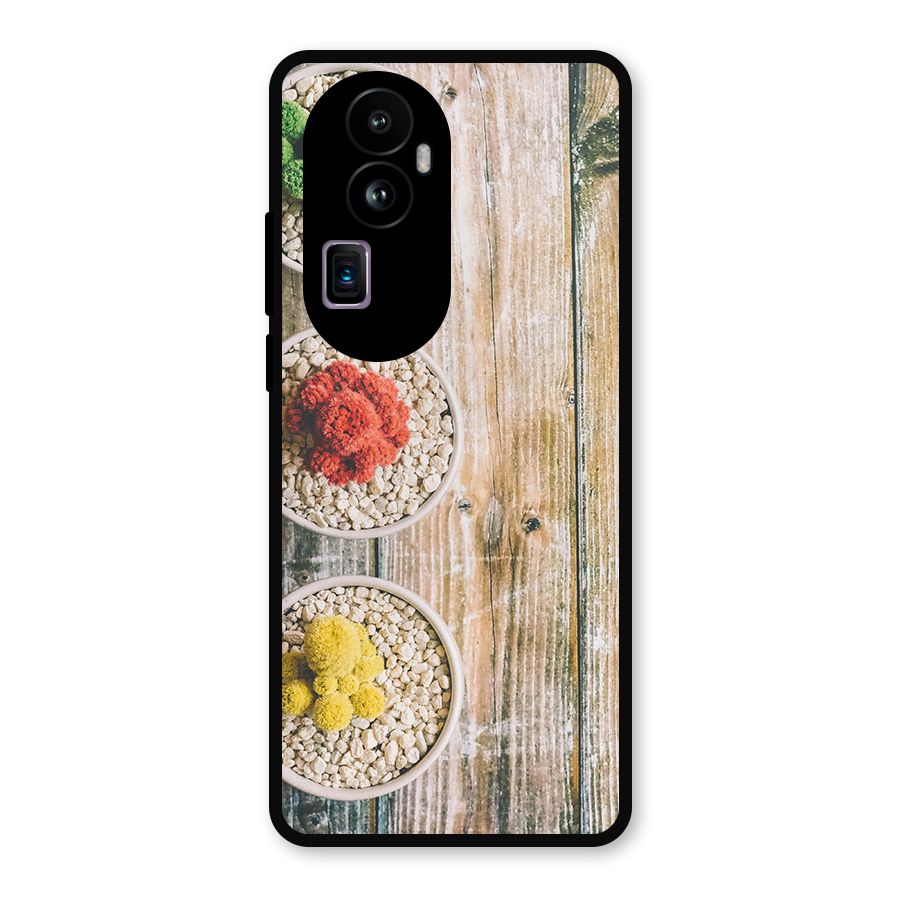 Cacti Decor Metal Back Case for Oppo Reno10 Pro Plus