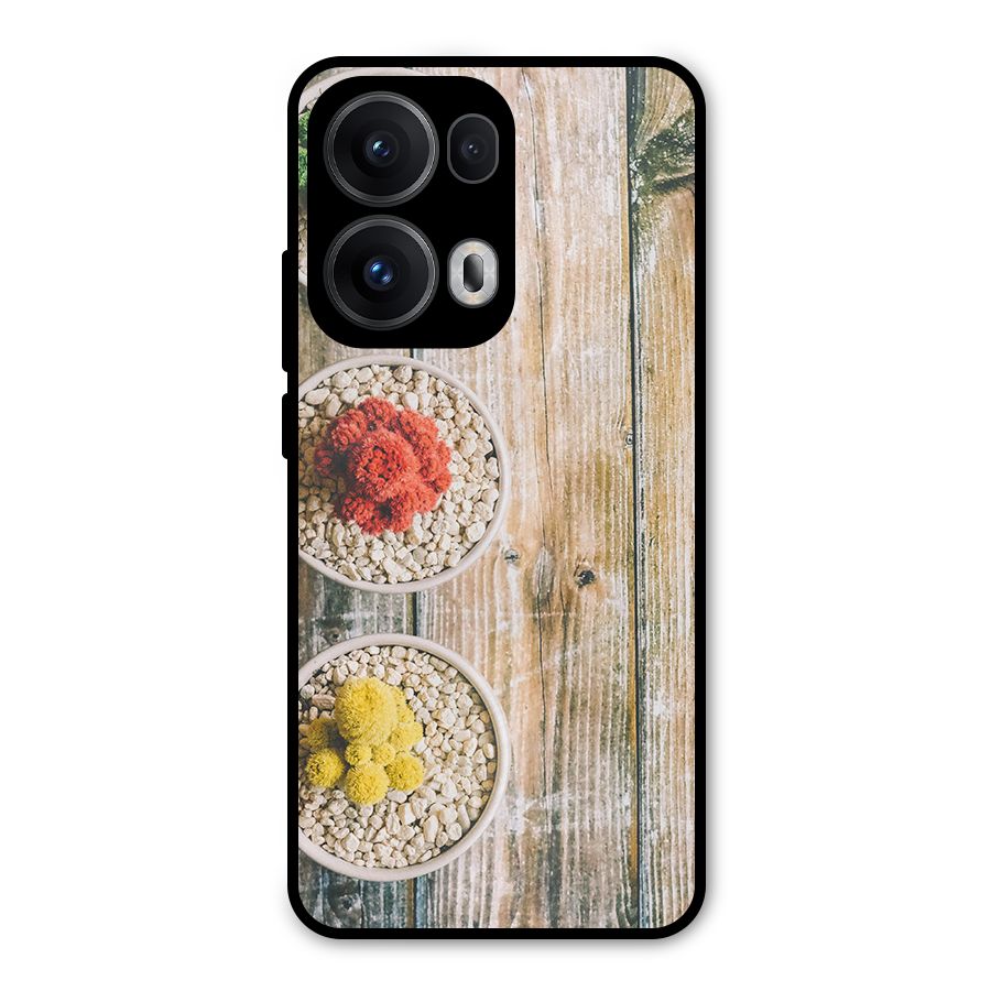 Cacti Decor Metal Back Case for Oppo Reno13 Pro