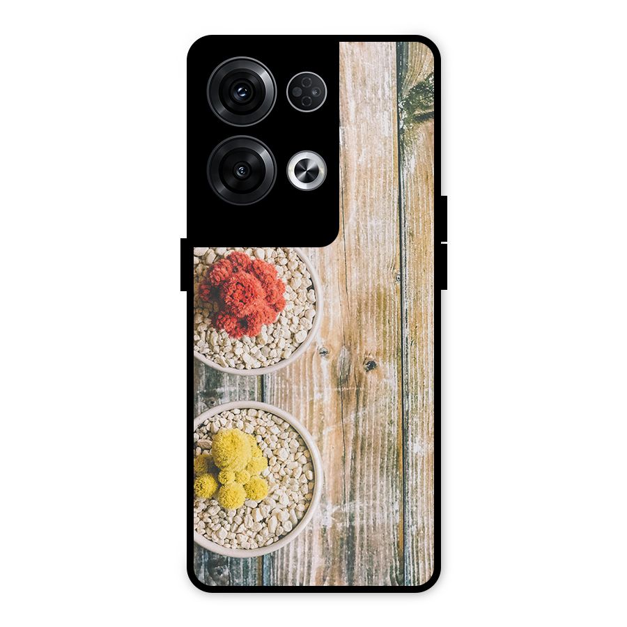 Cacti Decor Metal Back Case for Oppo Reno8 Pro 5G