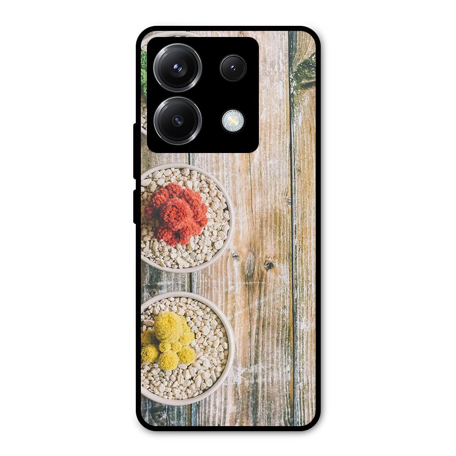 Cacti Decor Metal Back Case for Poco X6