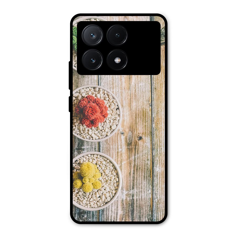 Cacti Decor Metal Back Case for Poco X6 Pro