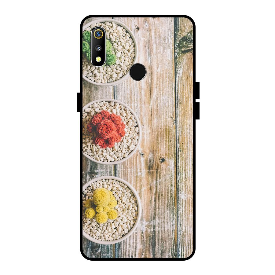 Cacti Decor Metal Back Case for Realme 3i