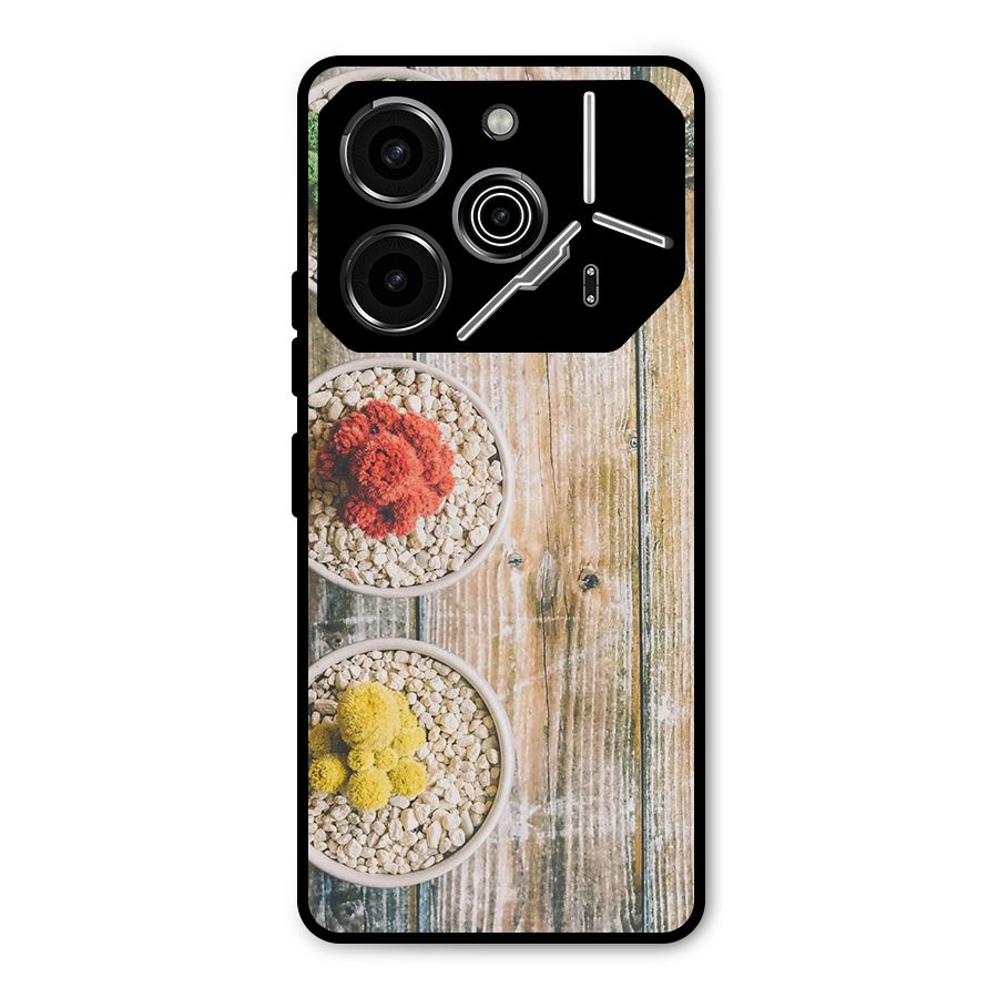 Cacti Decor Metal Back Case for Tecno Pova 6 Pro