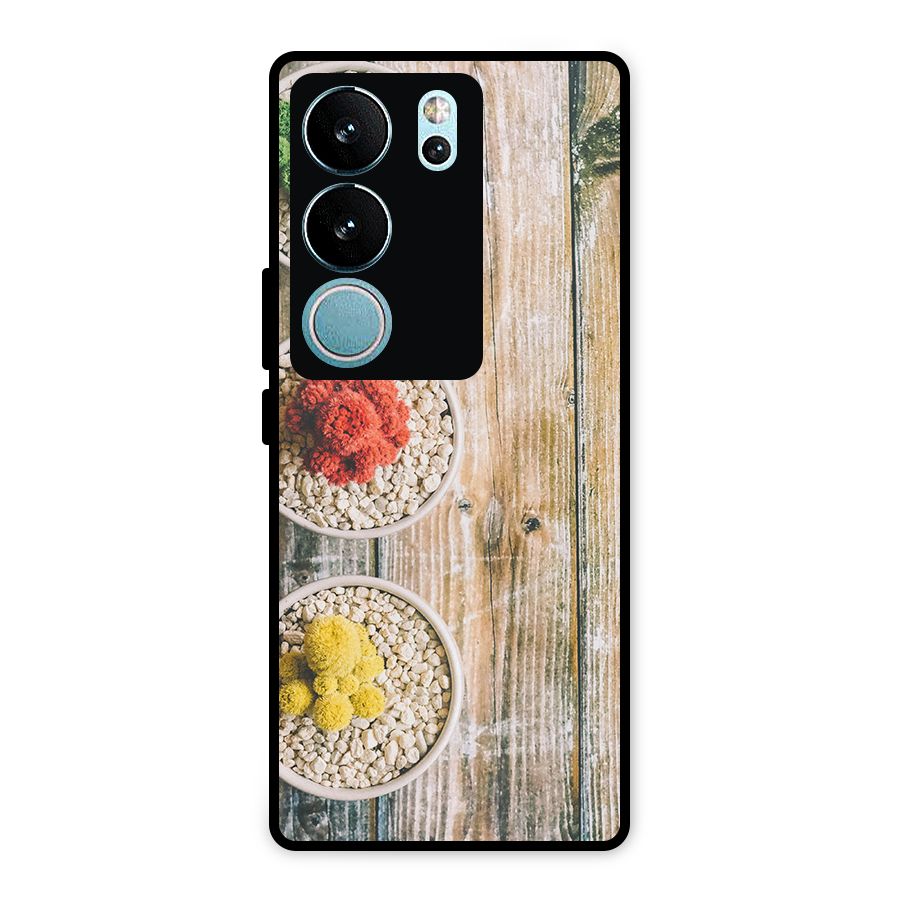 Cacti Decor Metal Back Case for Vivo V29