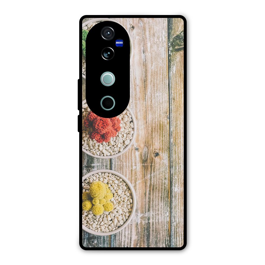 Cacti Decor Metal Back Case for Vivo V40