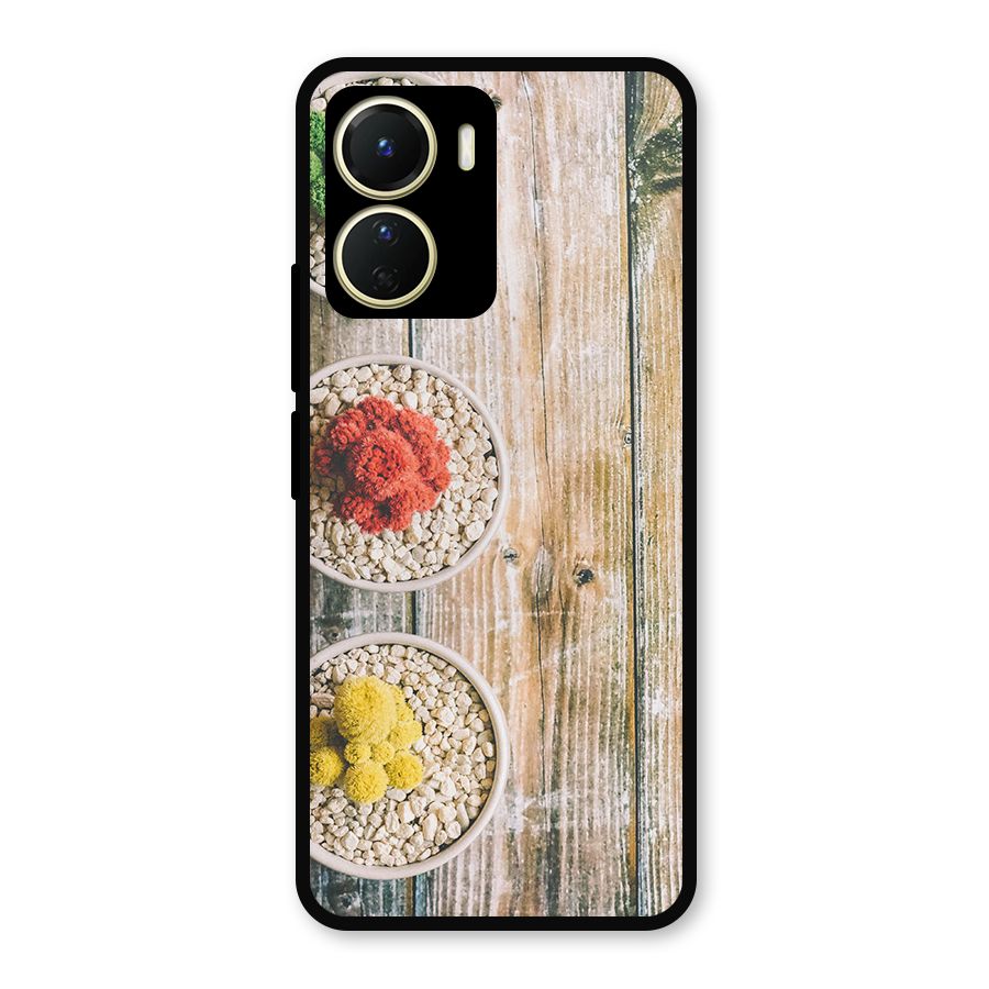 Cacti Decor Metal Back Case for Vivo Y16