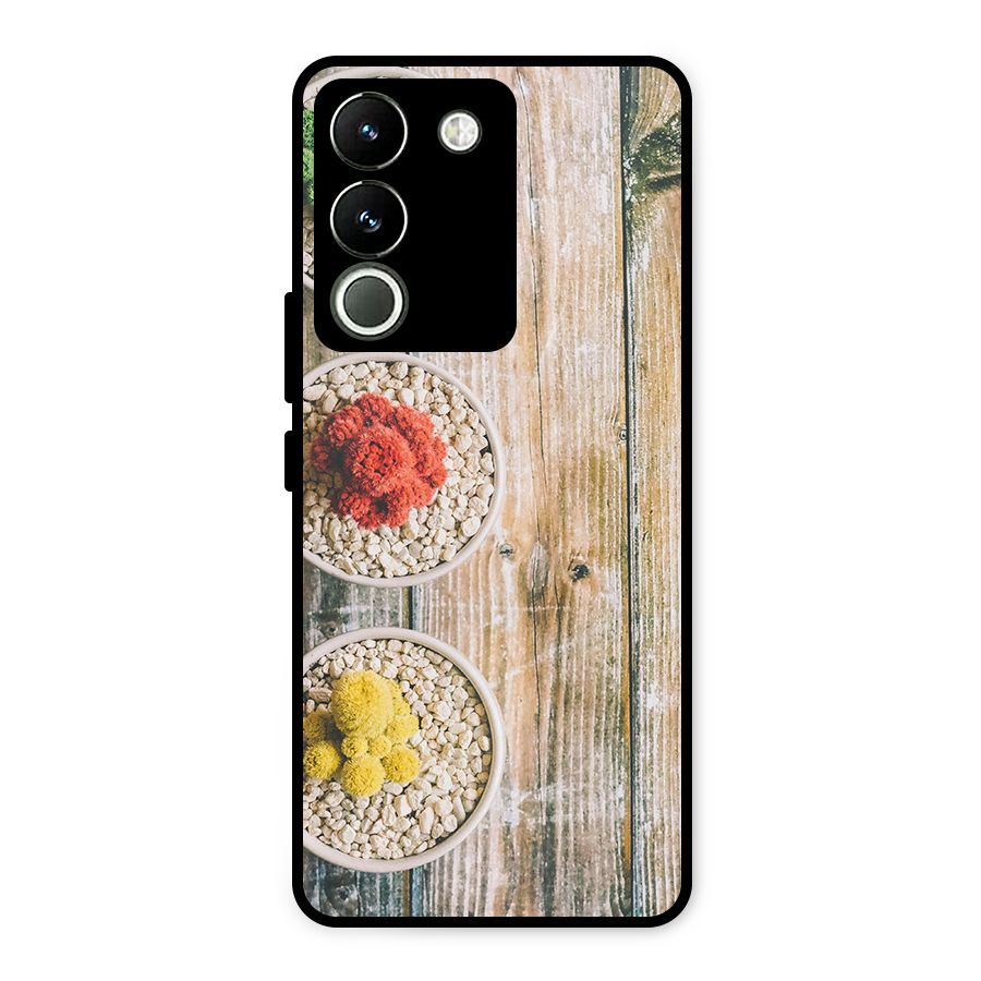Cacti Decor Metal Back Case for Vivo Y200