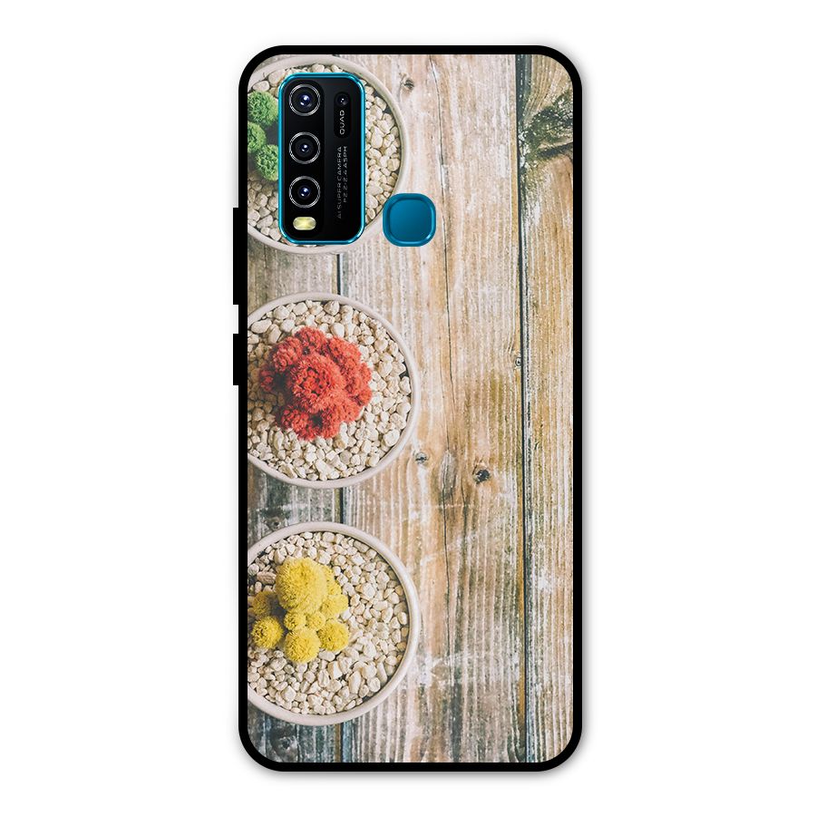 Cacti Decor Metal Back Case for Vivo Y30