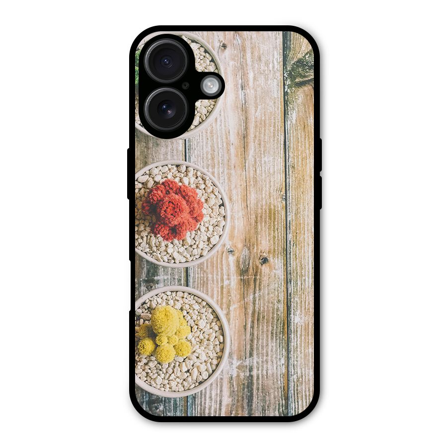 Cacti Decor Metal Back Case for iPhone 16