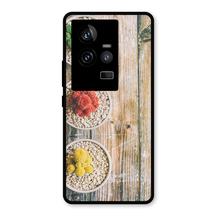 Cacti Decor Metal Back Case for iQOO 11 5G