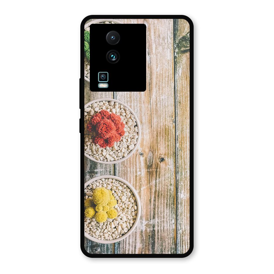 Cacti Decor Metal Back Case for iQOO Neo 7 Pro