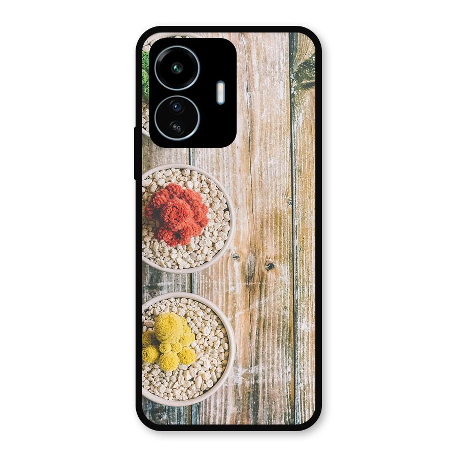 Cacti Decor Metal Back Case for vivo iQOO Z6 Lite 5G