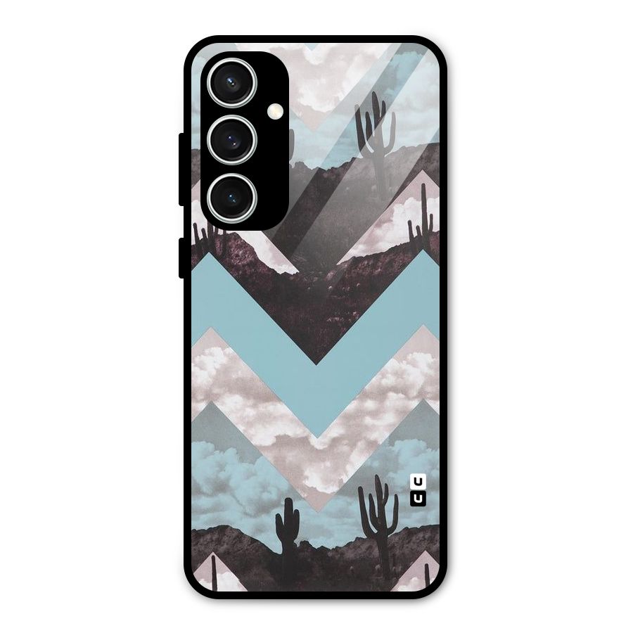 Cacutus Zig Zag Pattern Glass Back Case for Galaxy S23 FE
