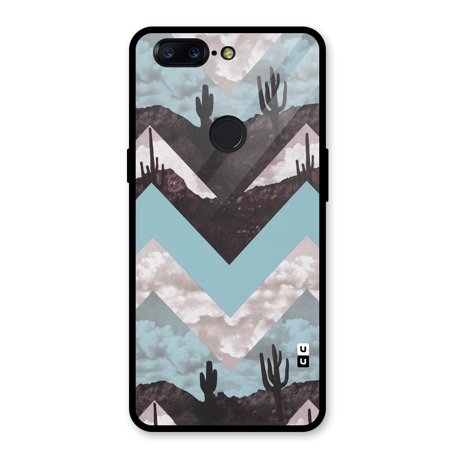 Cacutus Zig Zag Pattern Glass Back Case for OnePlus 5T