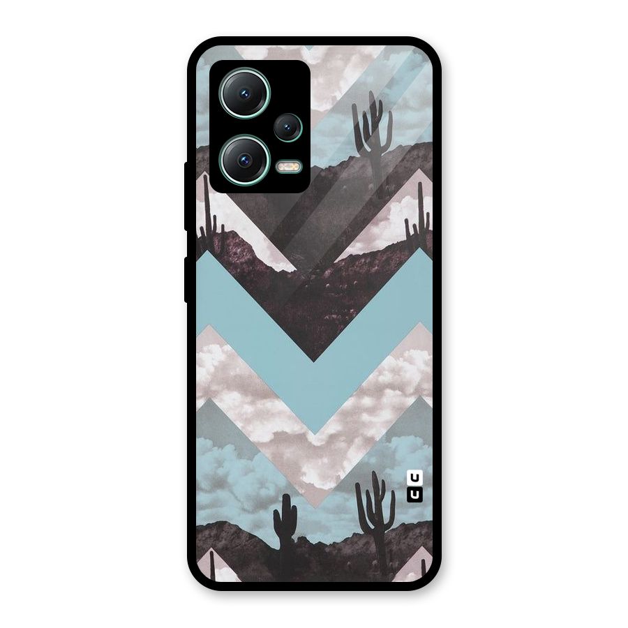 Cacutus Zig Zag Pattern Glass Back Case for Poco X5