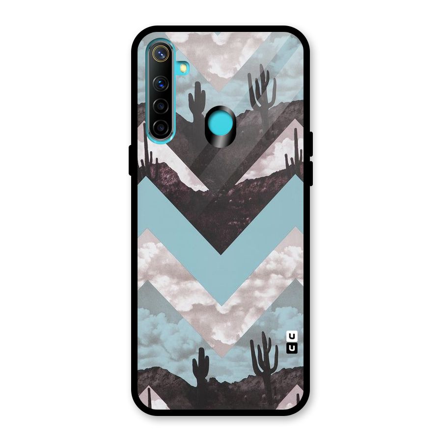 Cacutus Zig Zag Pattern Glass Back Case for Realme Narzo 10