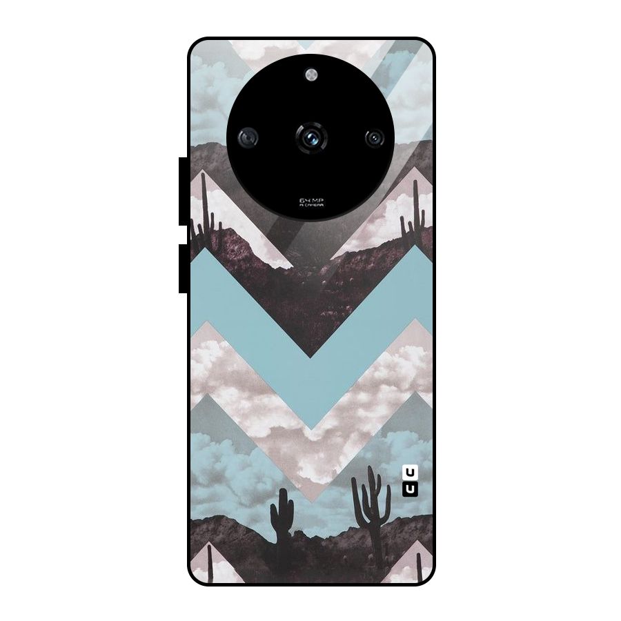 Cacutus Zig Zag Pattern Glass Back Case for Realme Narzo 60 5G