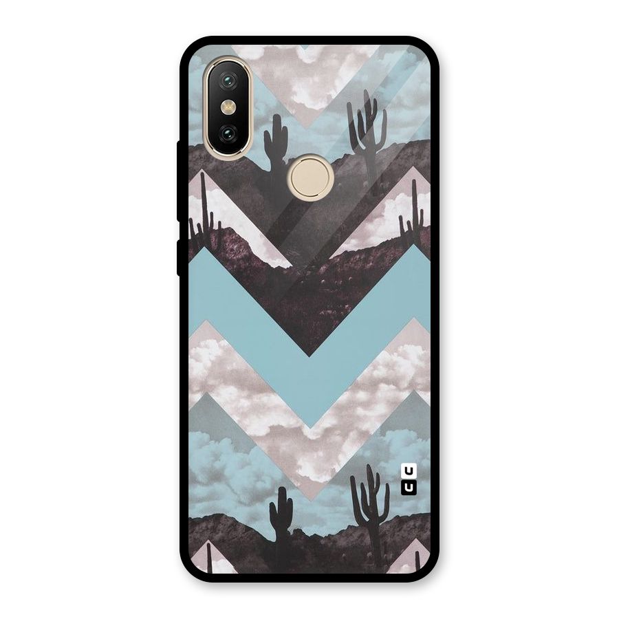 Cacutus Zig Zag Pattern Glass Back Case for Redmi A2