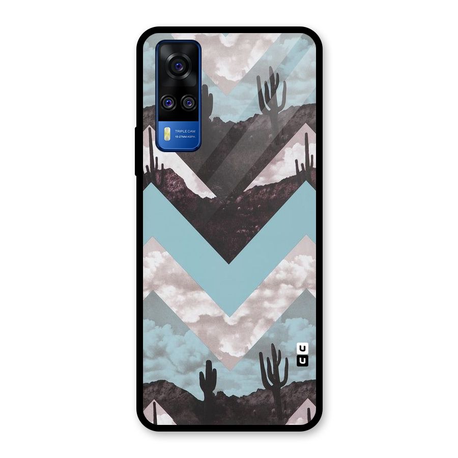 Cacutus Zig Zag Pattern Glass Back Case for Vivo Y31