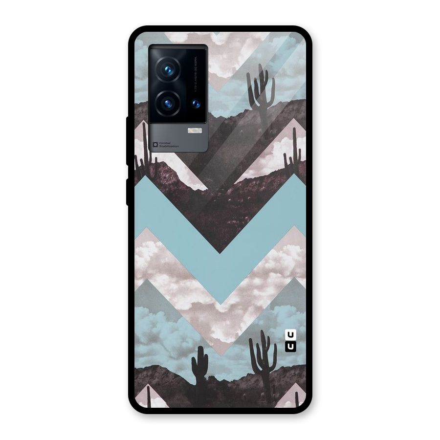Cacutus Zig Zag Pattern Glass Back Case for iQOO 9 5G