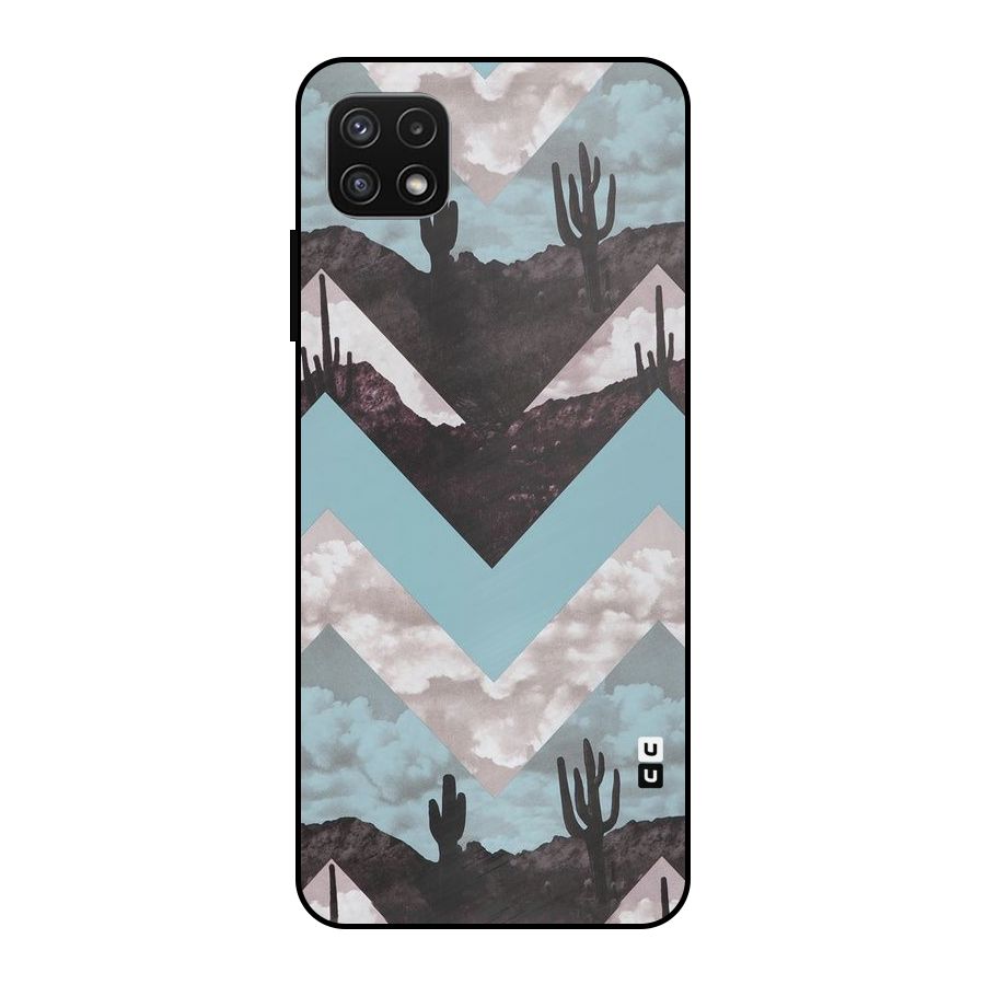 Cacutus Zig Zag Pattern Metal Back Case for Galaxy A22 5G